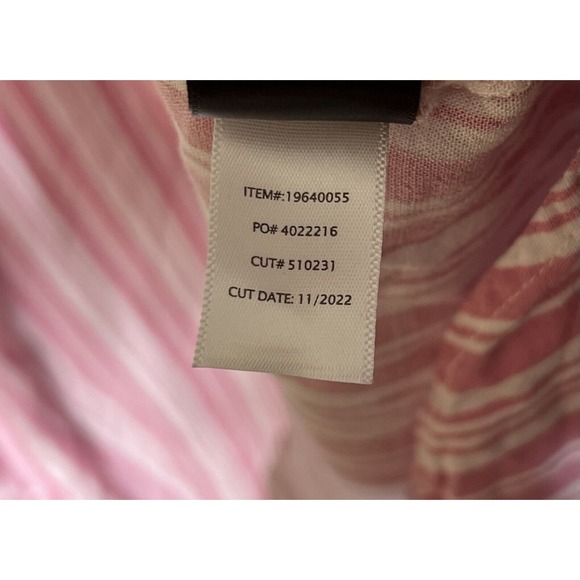 Torrid Striped Rayon Slub Drop Shoulder Button Up Top Shirt Womens Size 1X Pink - Picture 5 of 8